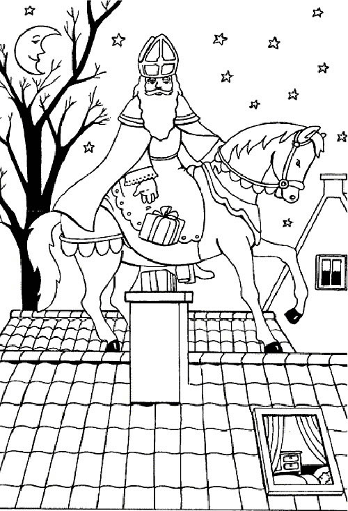 Sinterklaas kleurplaat
