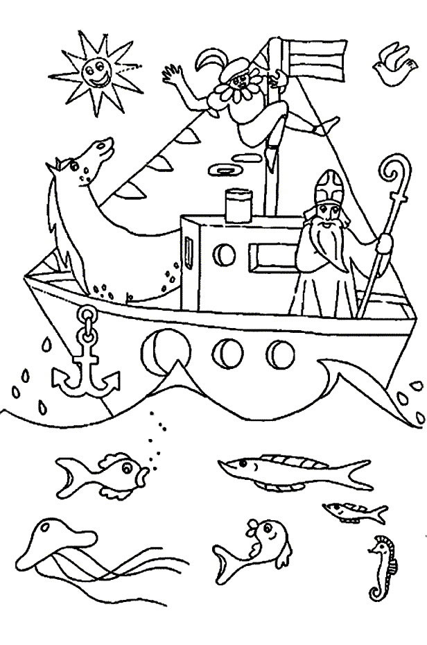 Sinterklaas kleurplaat